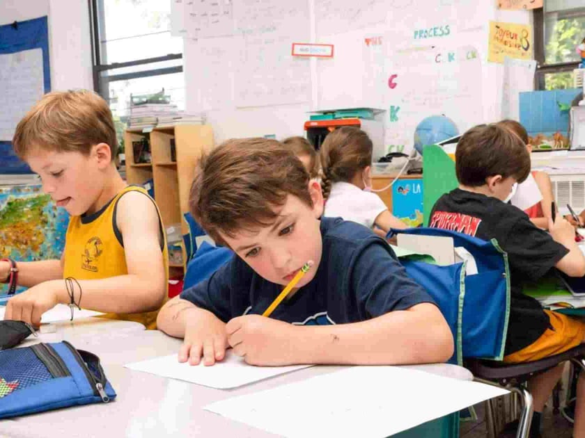 ELL Programs: Supporting Non-Native English Speakers 1 Diverse lower-school students focused on classroom work at QISS, illustrating the need for strong English language support in international settings