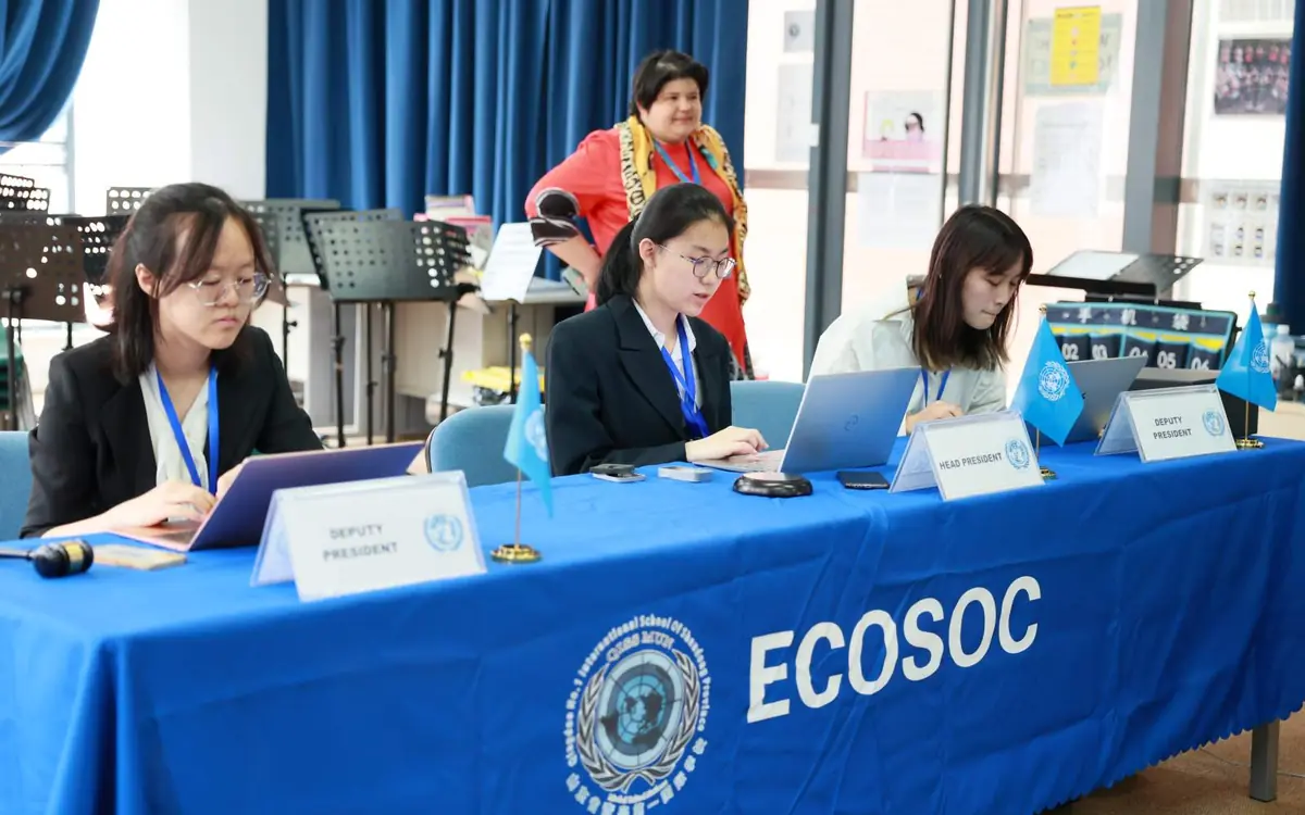 QISS students taking part in a Model United Nations conference