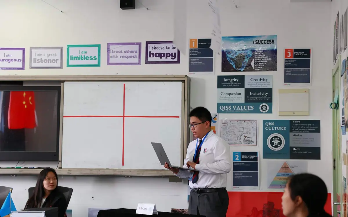 QISS students taking part in a Model United Nations conference